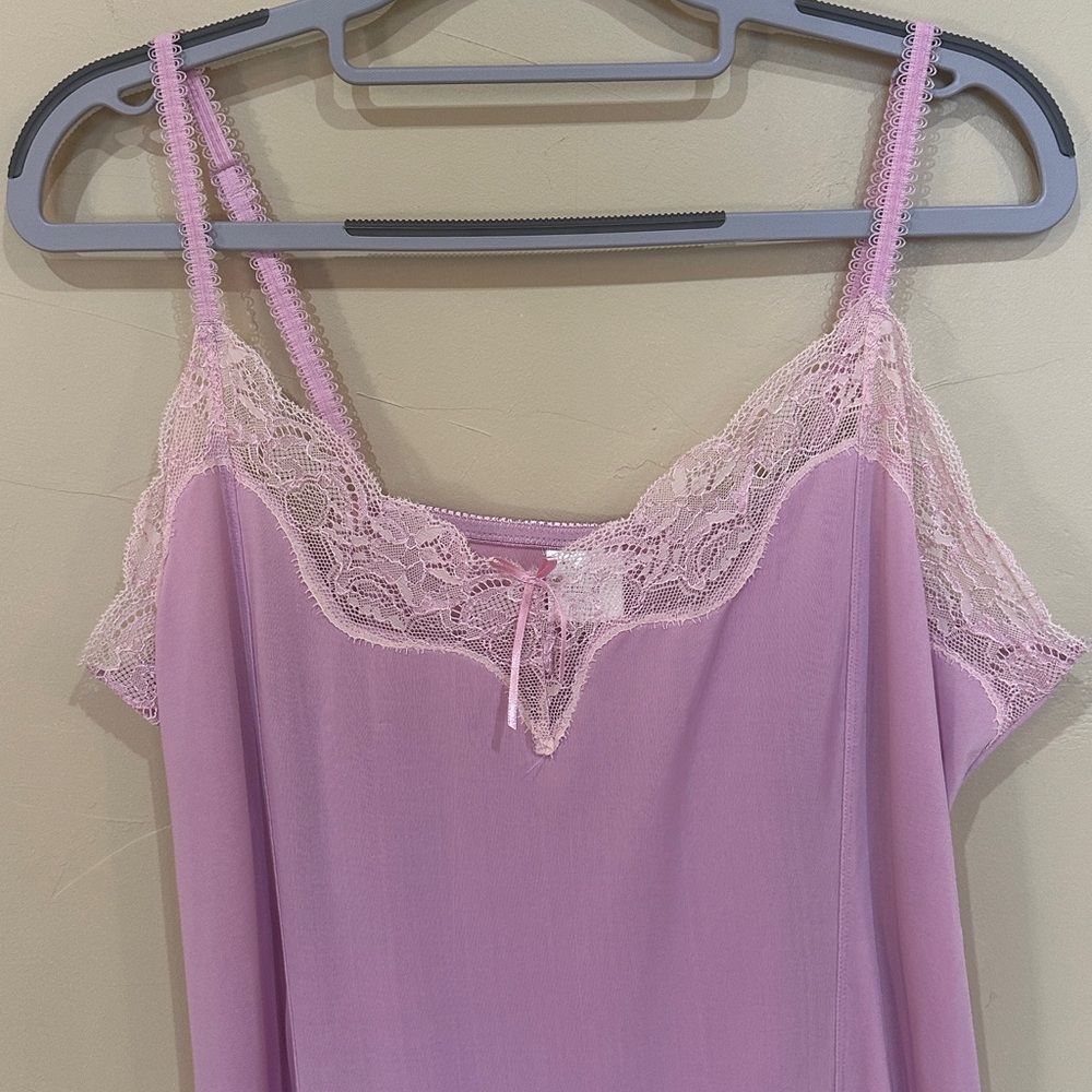 NEW Lavender Lace Trim Chemise Adjustable Straps Womens Plus Sz 3X